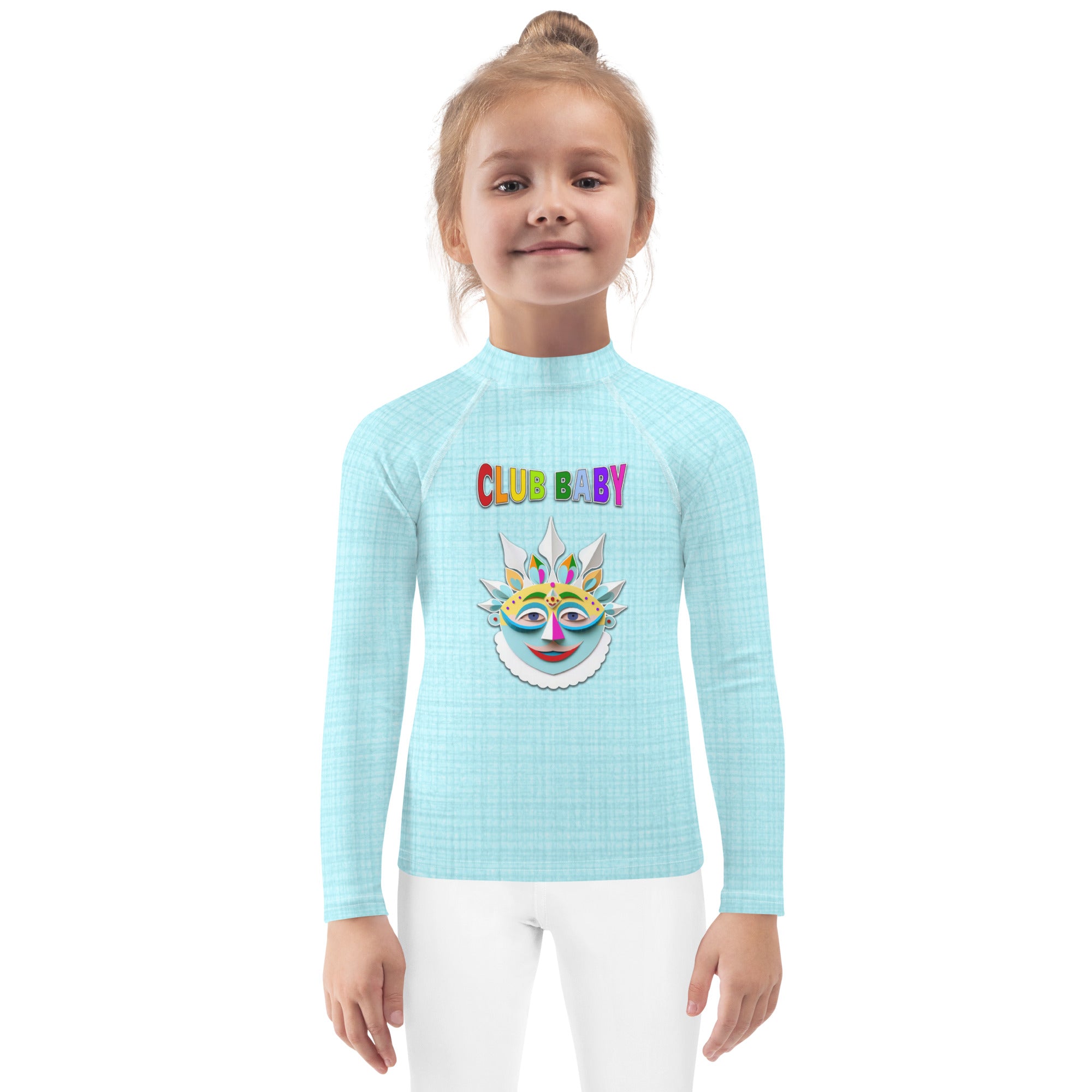 Back view of Sleeping Beauty's Garden Kids Rash Guard.