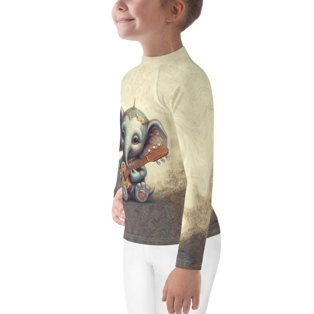 Kid in CB3-79 Rash Guard Enjoying Beach Play - Durable Swimwear