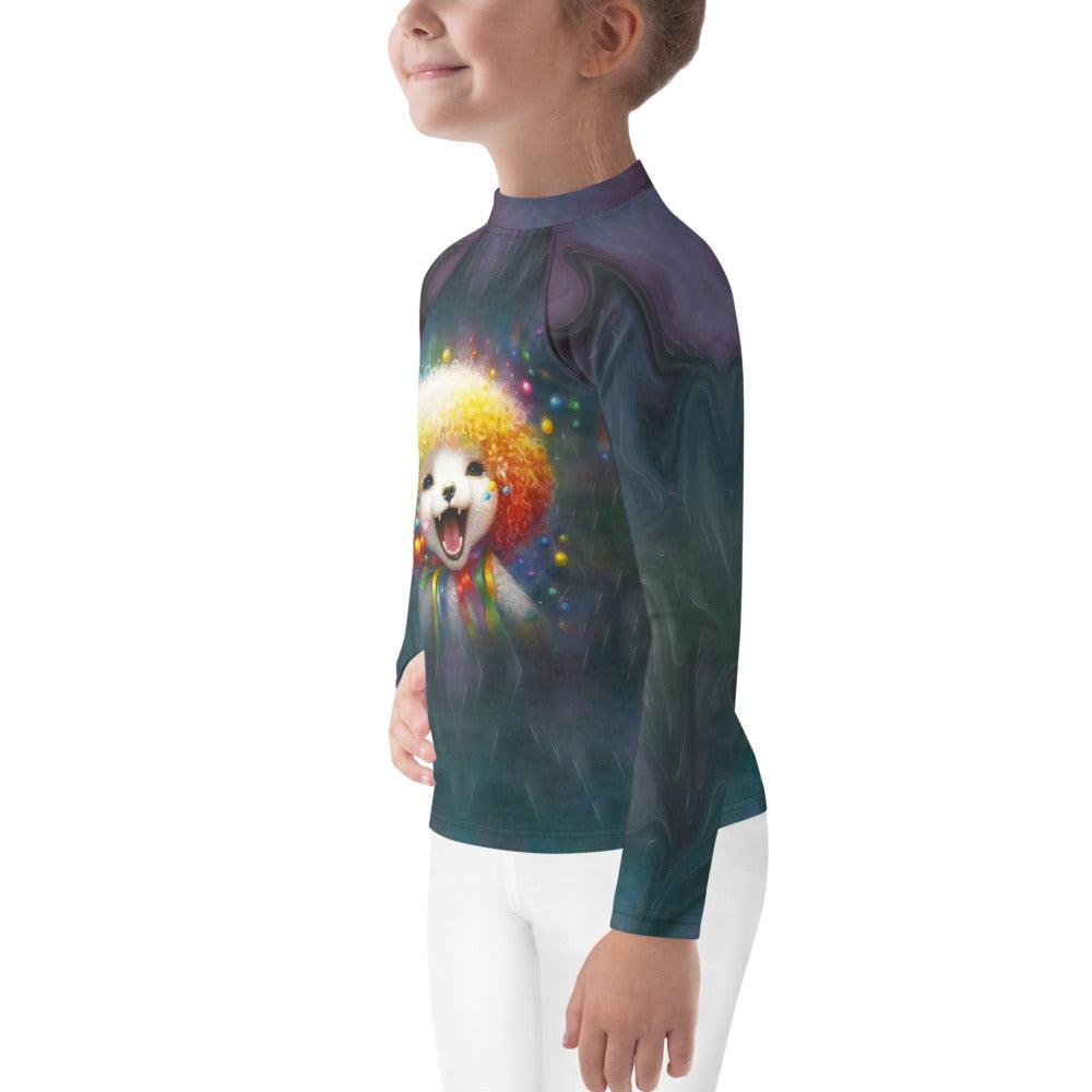 Group of children wearing CB3-103 rash guards by the pool