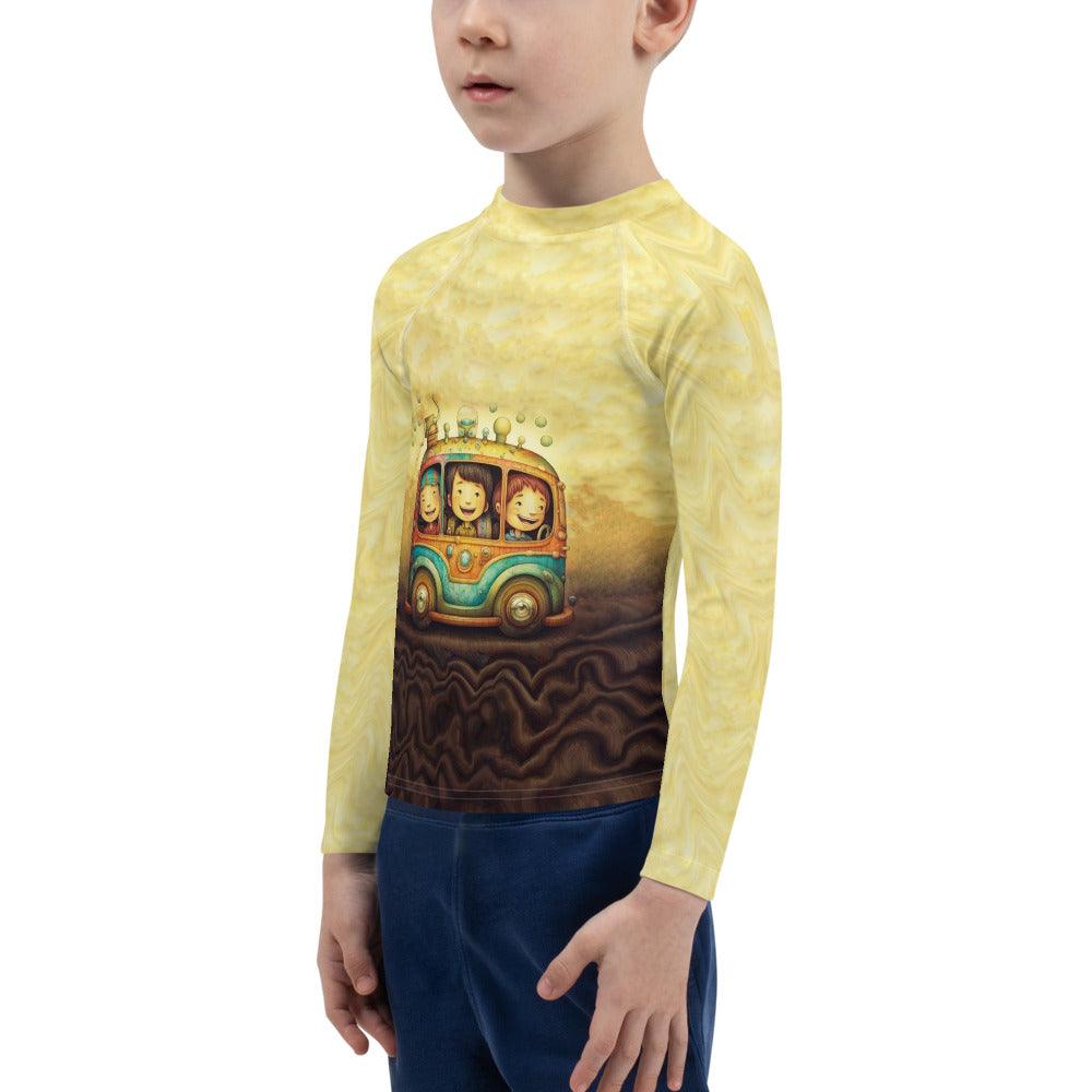 Kids rash guard CB3-115 in action during swimming lessons