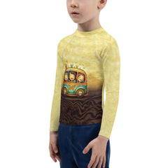 Kids rash guard CB3-115 in action during swimming lessons