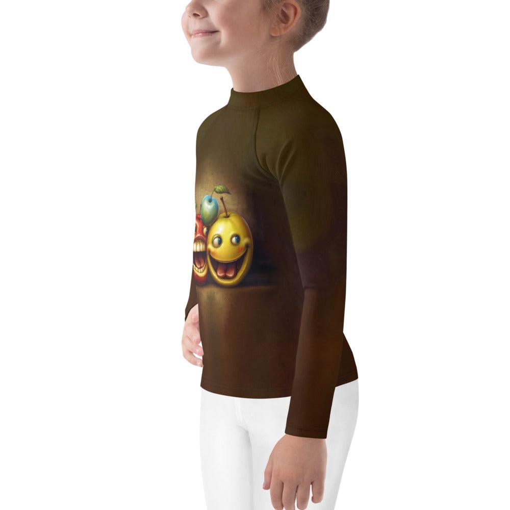 Back view of child wearing CB3-125 Rash Guard