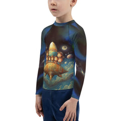 CB3-133 Kids Rash Guard front view on a white background.