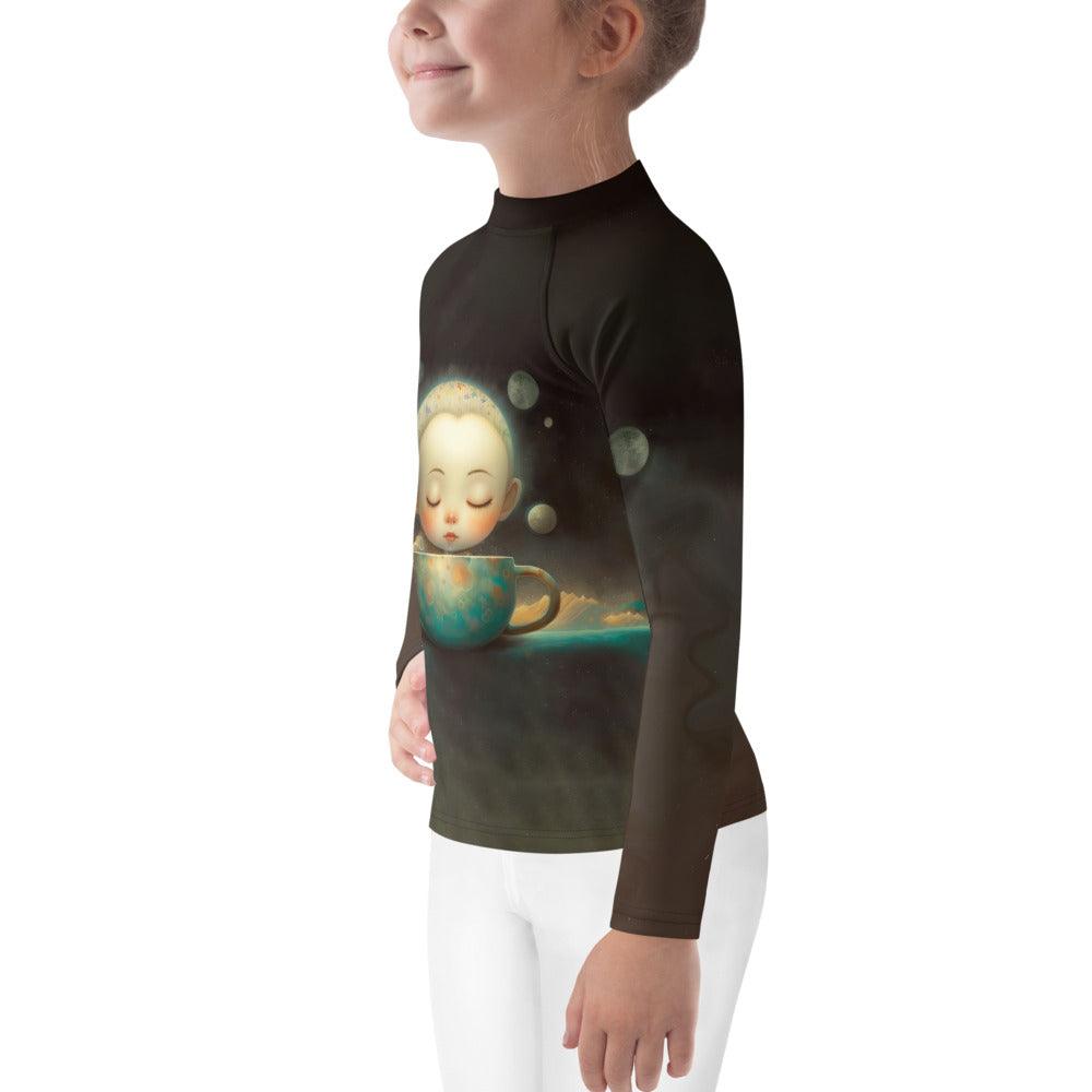 Back view of CB3-70 Kids Rash Guard highlighting durability