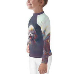 Young swimmer ready for action wearing CB3-99 kids rash guard.