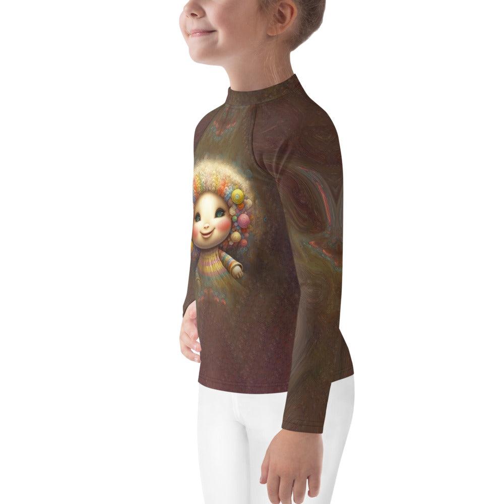 Child swimming in pool wearing CB3-105 Kids Rash Guard