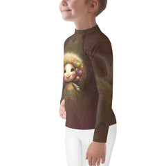 Child swimming in pool wearing CB3-105 Kids Rash Guard