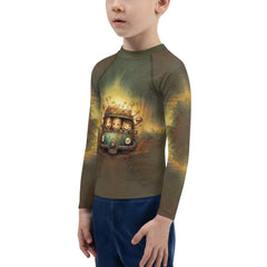 Back view of CB3-116 Kids Rash Guard showing logo