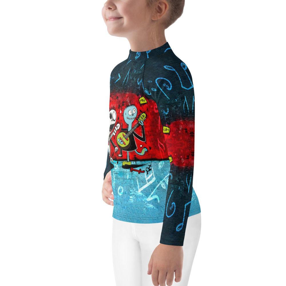 Glow In The Dark Spooky Kids Rash Guard - Beyond T-shirts