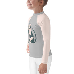 Cat’s Curious Coastal Capers Kids Rash Guard