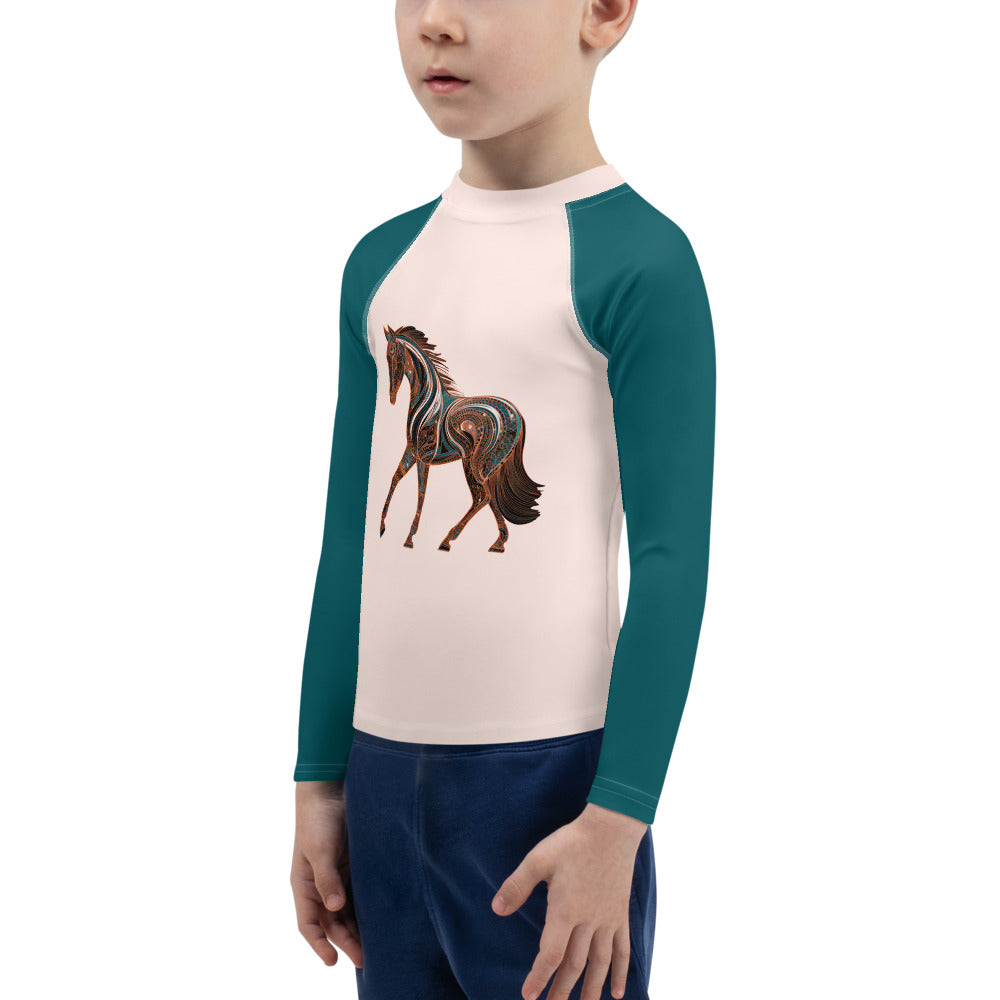 Horse’s Harmonious Harbor Kids Rash Guard