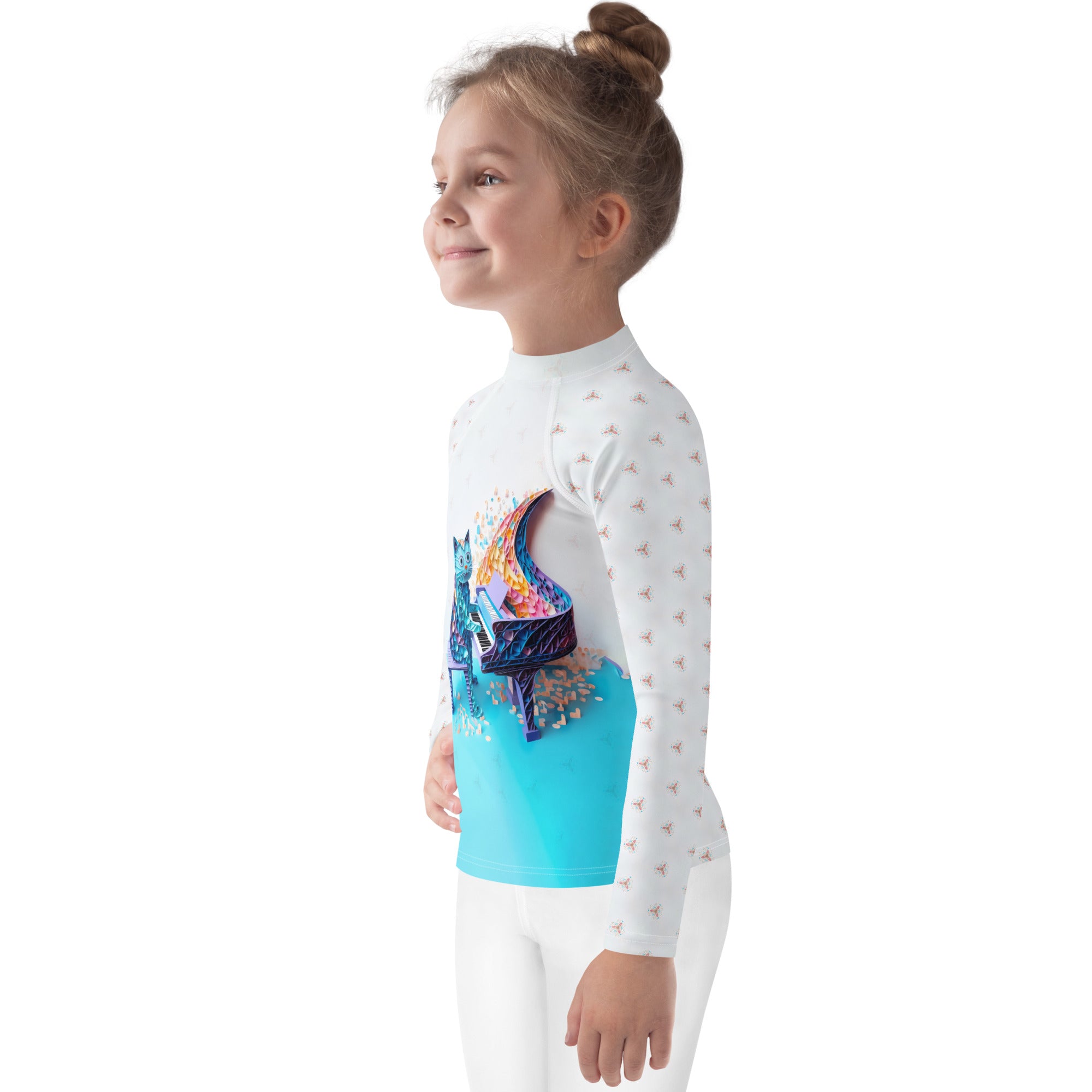 Paper Crane Kids Rash Guard on hanger