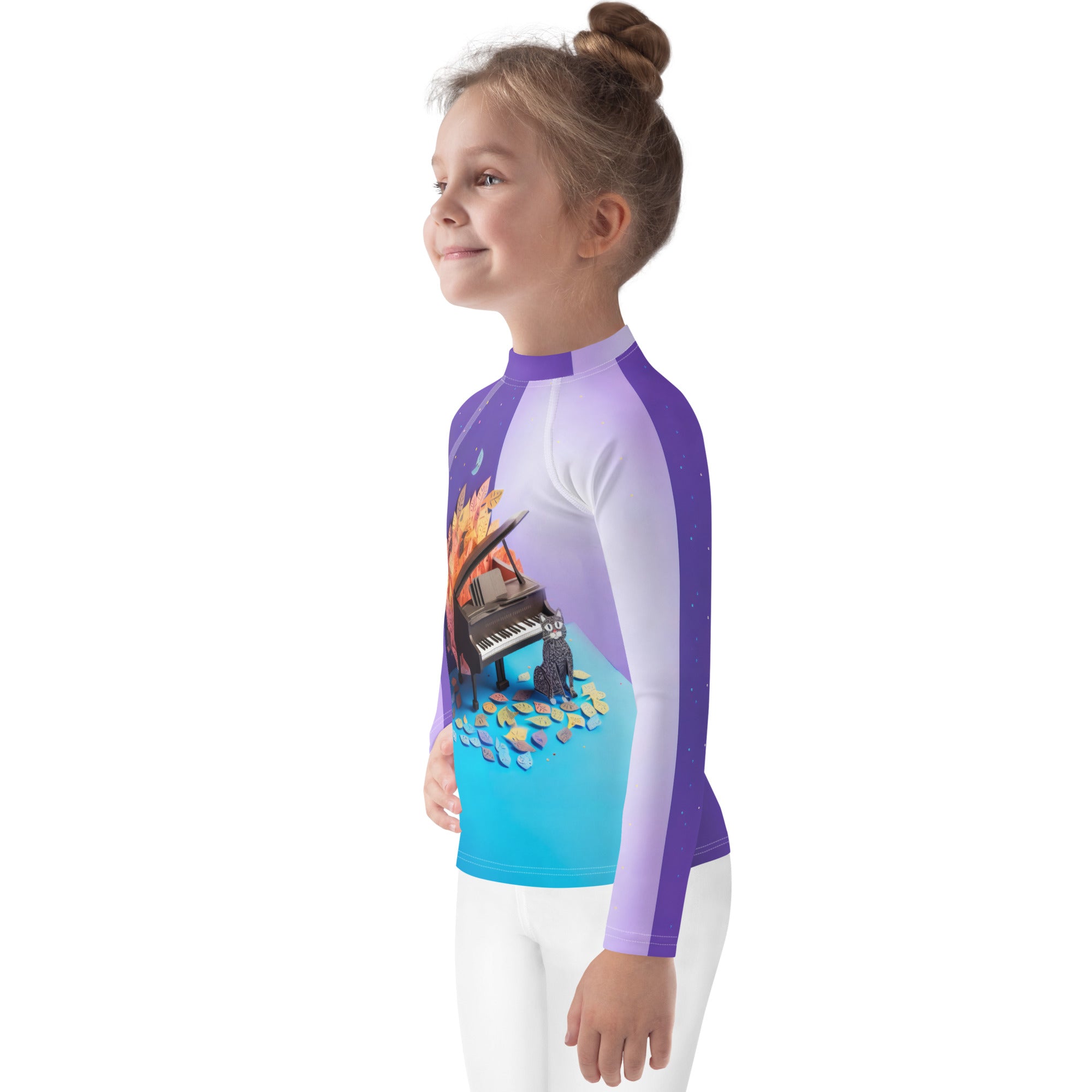 Stylish kids rash guard with night sky theme