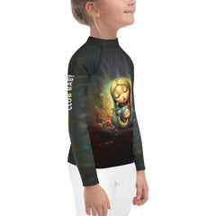 Group of children wearing CB3-75 rash guards, ready for sports.