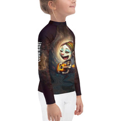 Product image of CB3-107 kids rash guard with UV protection label