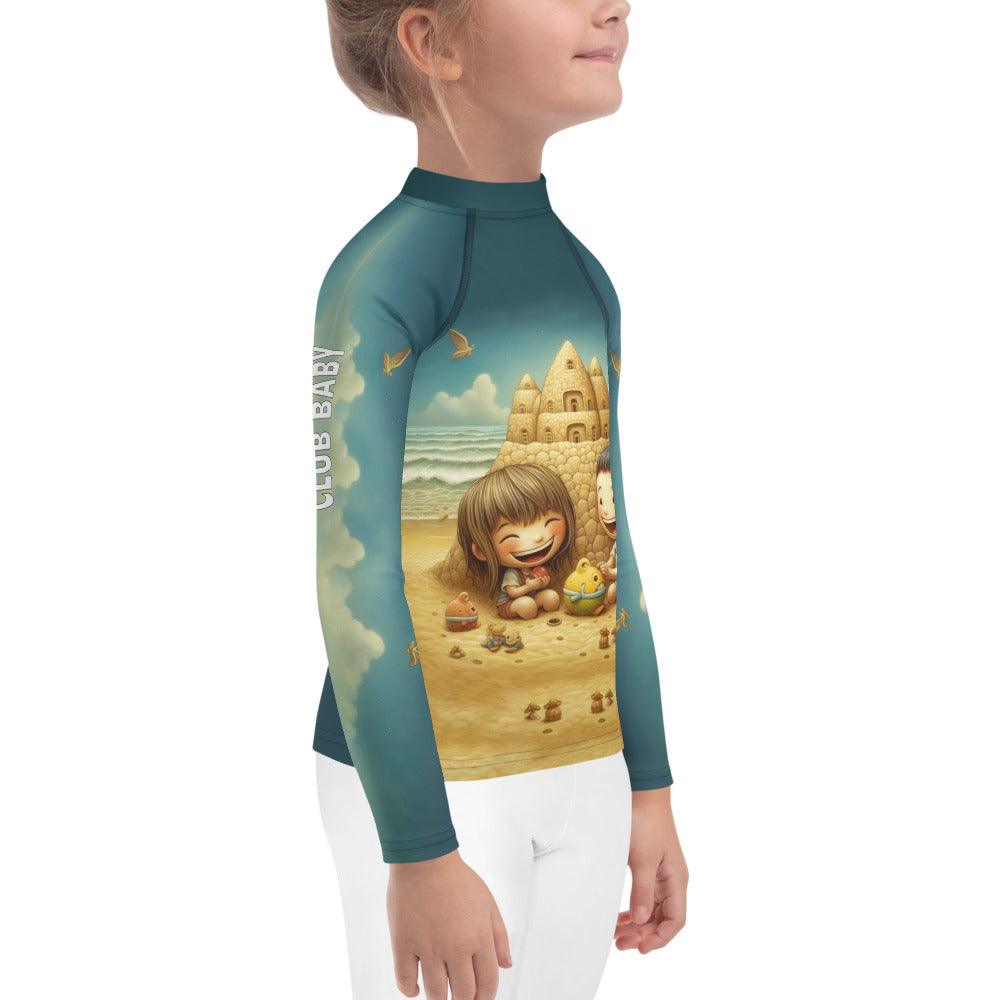 Group of children wearing CB3-111 Rash Guards at a pool party
