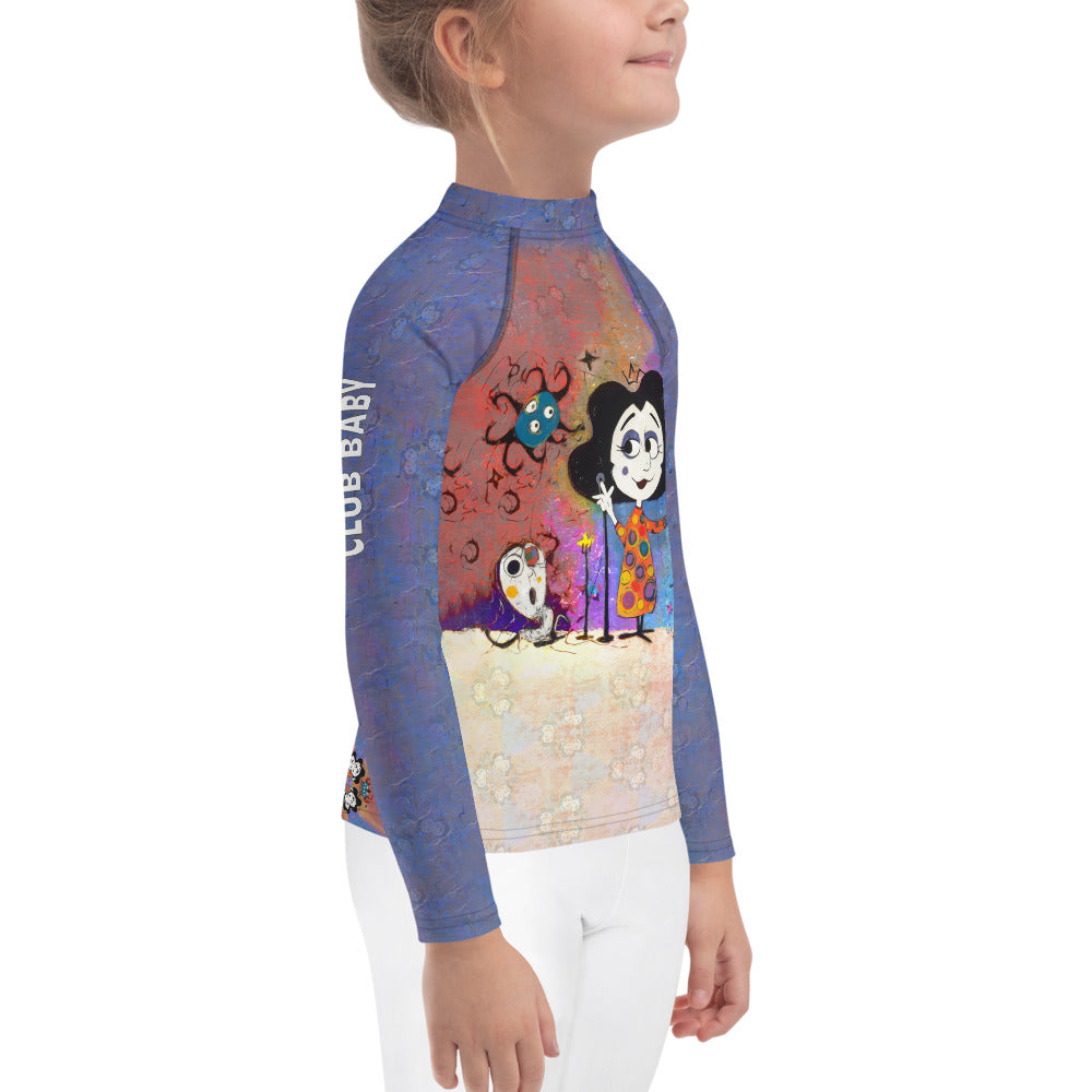 Whimsical Whale Waves Children's Rash Guard