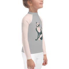 Cat’s Curious Coastal Capers Kids Rash Guard