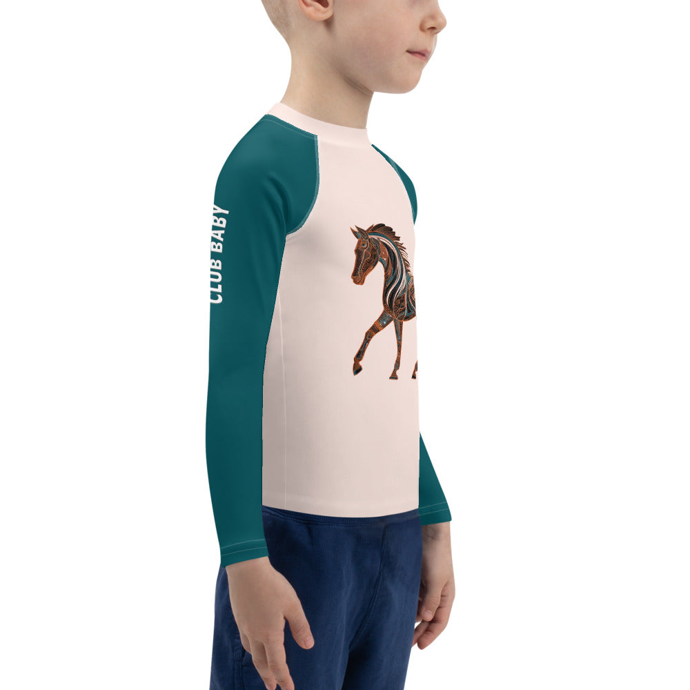 Horse’s Harmonious Harbor Kids Rash Guard