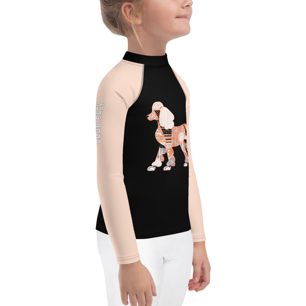 Poodle’s Playful Splash Kids Rash Guard