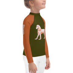 Whimsical Waves With Poodle Kids Rash Guard