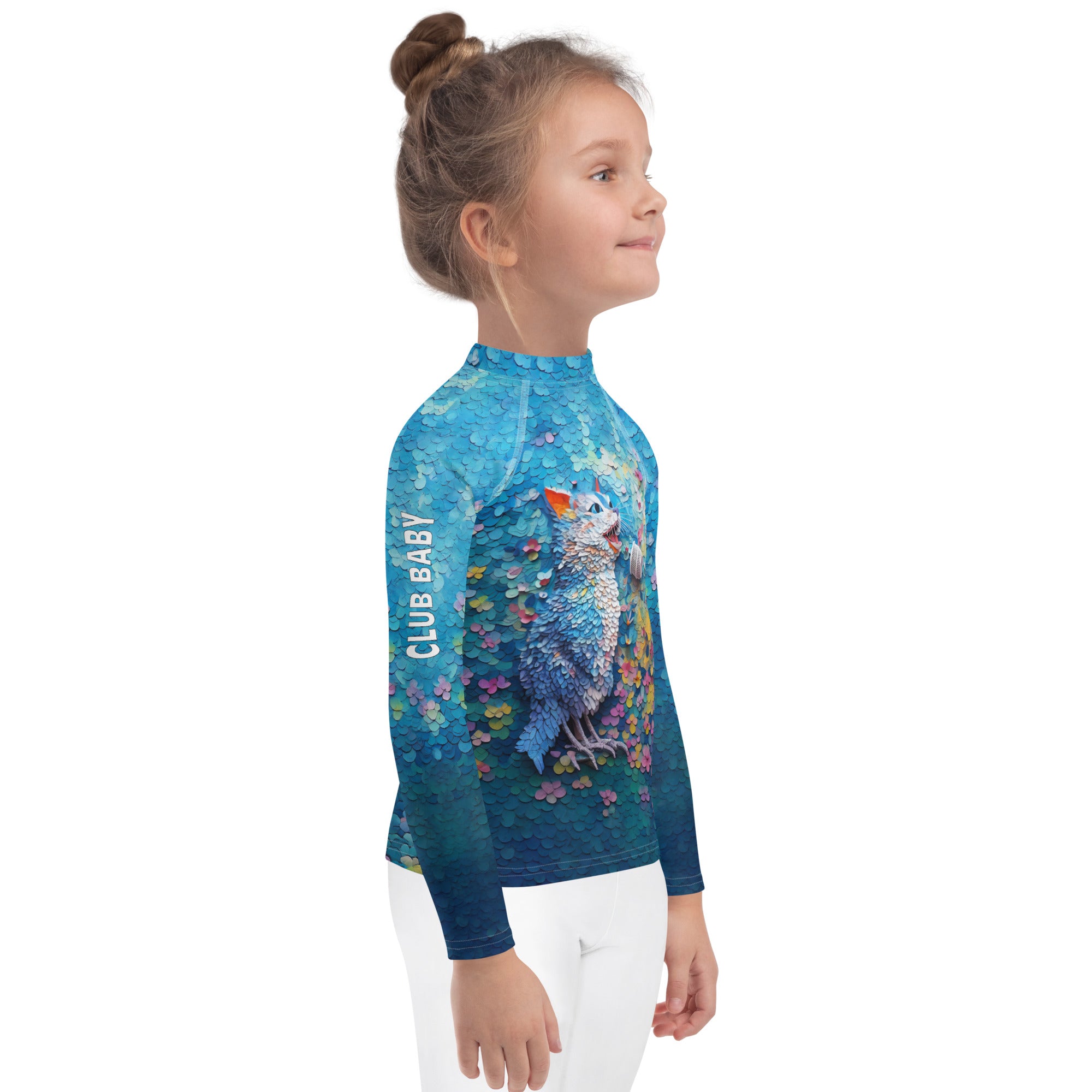 Comfortable fit Floral Kirigami Rash Guard for children