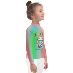 Rapunzel’s Tower Kids Rash Guard - Back view





