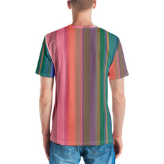 Psychedelic Prism Colorful Stripe All-Over Print Men's Crew Neck T-Shirt