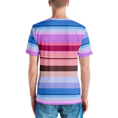 Neon Dreams Colorful Stripe All-Over Print Men's Crew Neck T-Shirt