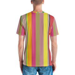 Kaleidoscope Vision Colorful Stripe All-Over Print Men's Crew Neck T-Shirt