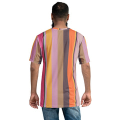 Paradise Palette Colorful Stripe All-Over Print Men's Crew Neck T-Shirt