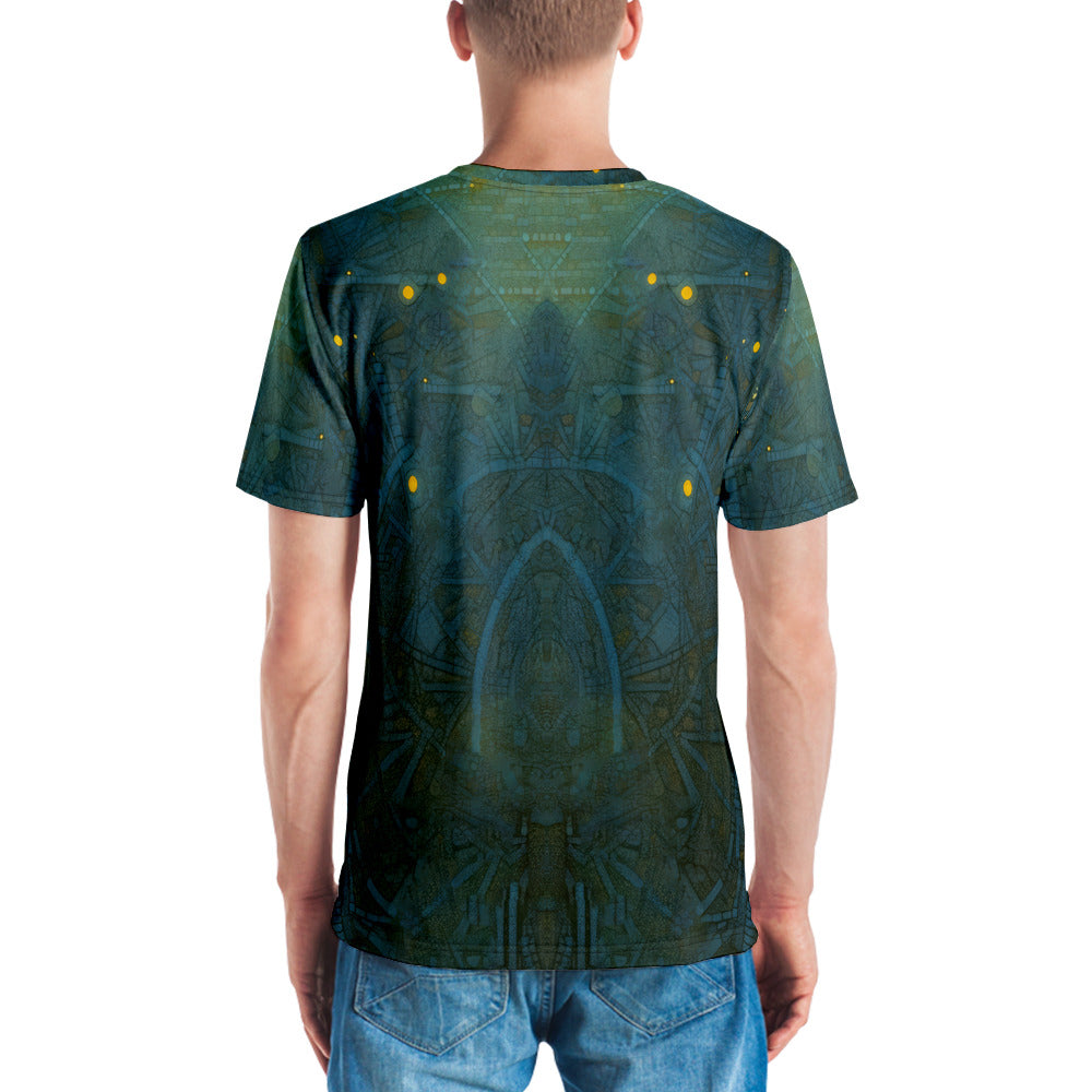 Men's Crew Neck T-Shirt with Space Explorer Dog print