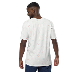 Floral Harmony Men's Crewneck Tee floral pattern close-up