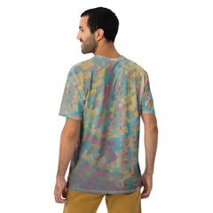 Side view of Melodic Harmony Men's Crew Neck T-Shirt with its stylish silhouette.