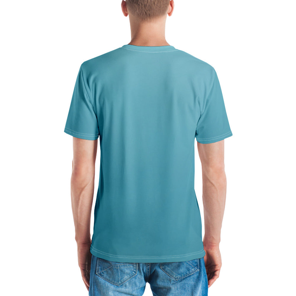 Elegant crane artwork crew neck t-shirt for men.