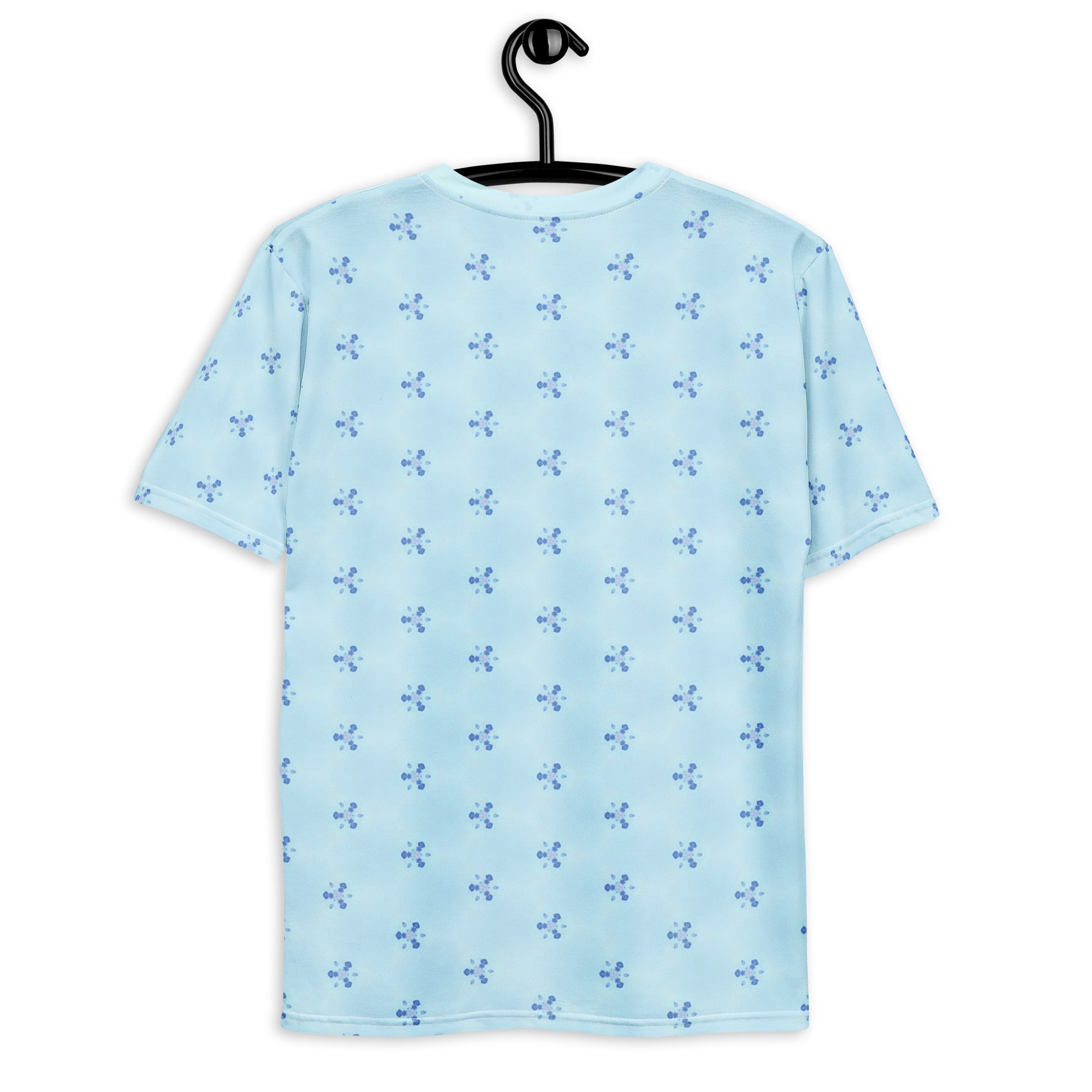 Flat lay of Origami Ocean Waves Men's Crew Neck T-Shirt with accessories.