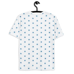 Paper Blossom Beauty Men's Crew Neck T-Shirt displayed on a hanger.
