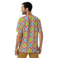 Stylish cosmic pattern on men's crewneck shirt