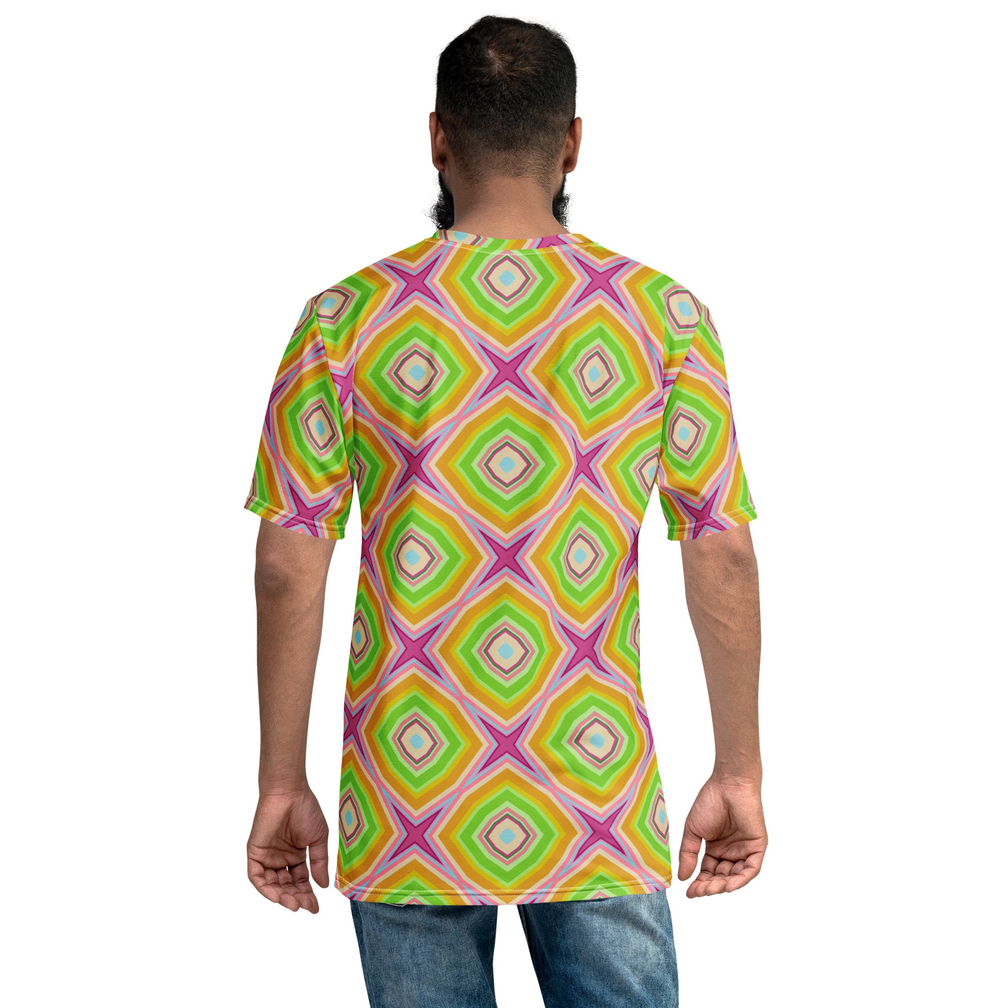 Stylish Men's Crewneck Tee with Abstract Design.