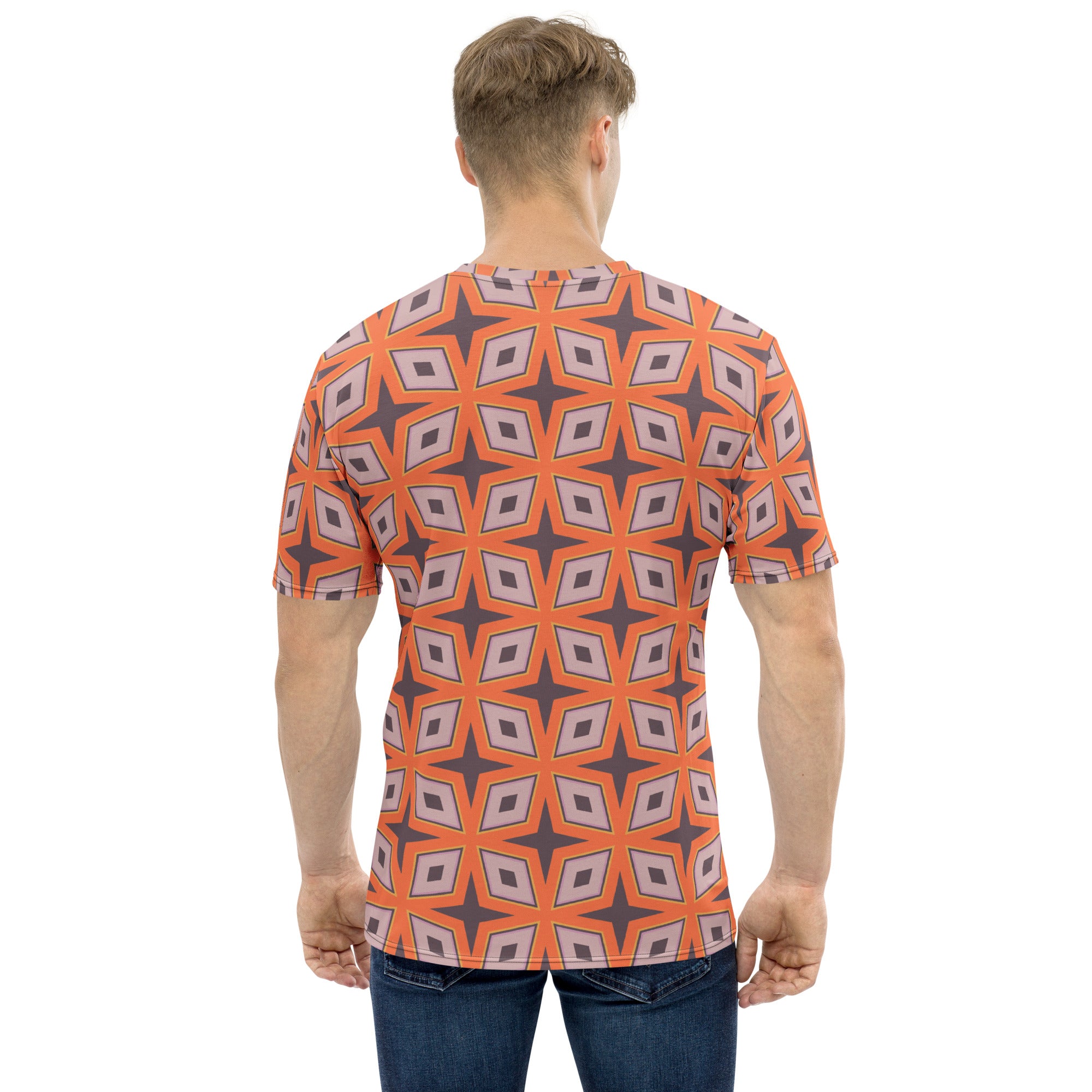Stylish men's tee with tapestry design.