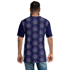 Detail of Abstract Waves pattern on men's tee