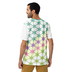 Man wearing Digital Waves print Crew Neck T-Shirt.