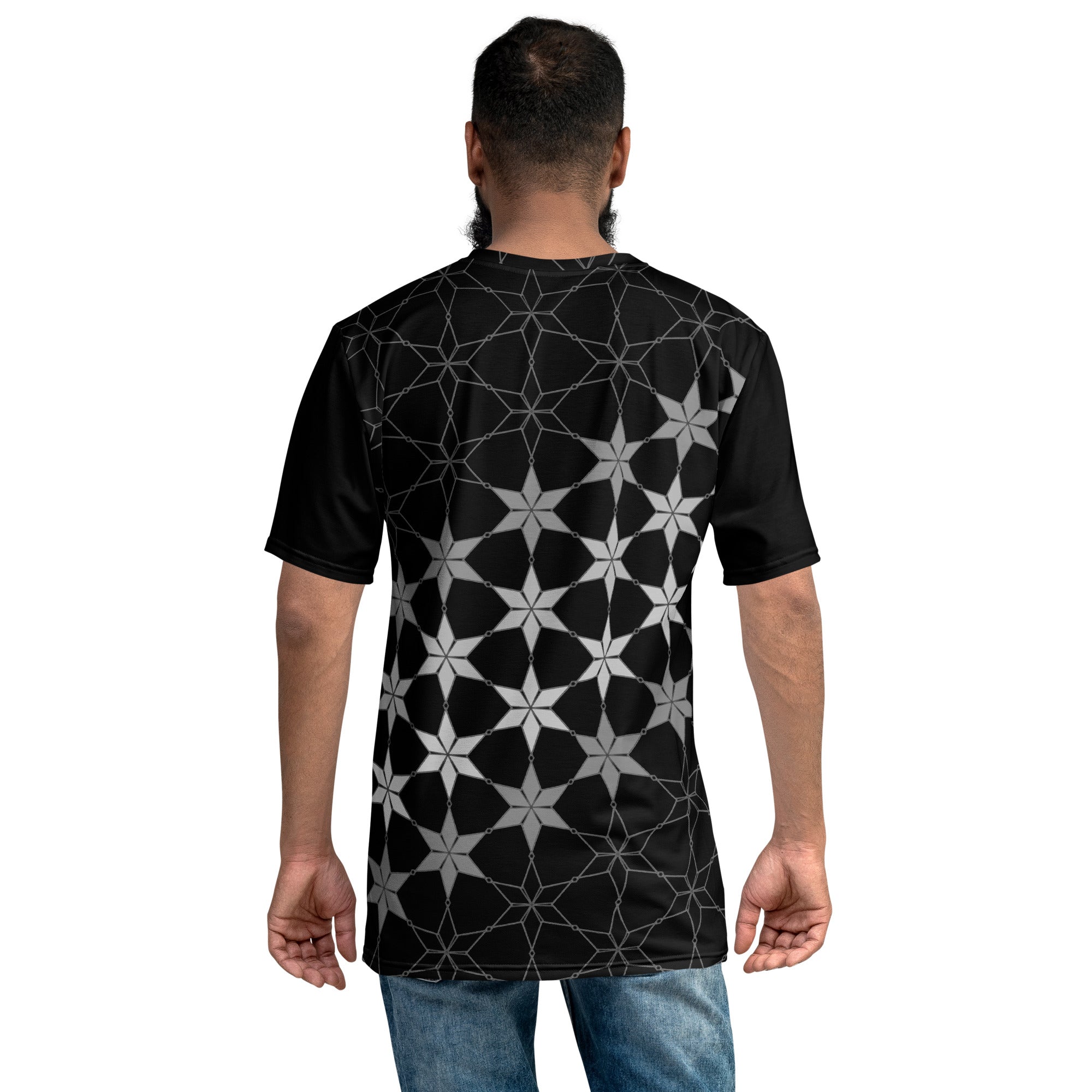 Man wearing Retro Grid Crew Neck T-shirt