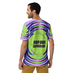 Men's crew neck t-shirt with Pranayama breath guide design.