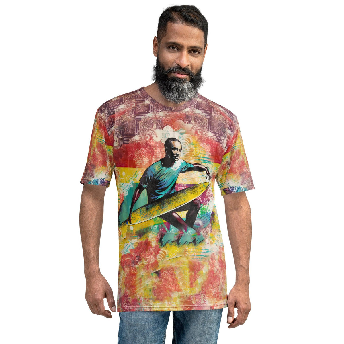 Stylish Surfing 1 45 Men's T-Shirt with creative surf-inspired artwork for trendsetters.