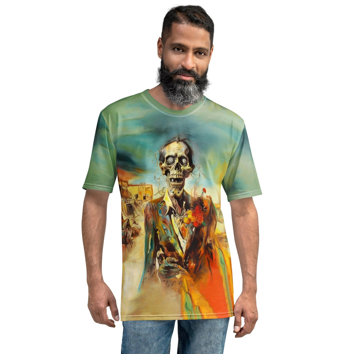 Men's Ghostly All Over Print Crew Neck Tee Hauntingly Stylish - Beyond T-shirts