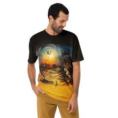 Men's Eerie Shadows All Over Print Crew Neck Tee Embrace The Mystery - Beyond T-shirts