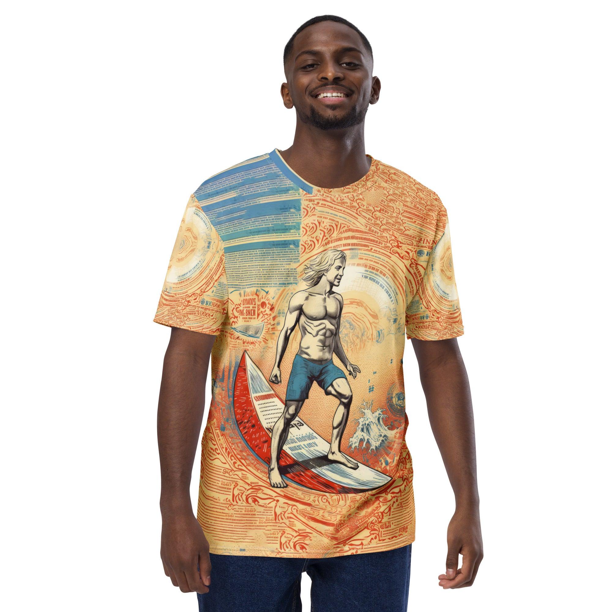 Surfing Spirit All-Over Print Men's Crew Neck T-Shirt" - Beyond T-shirts