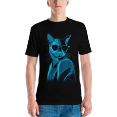 Cat Silhouette Men's All-Over Print Crew Neck T-Shirt - Beyond T-shirts