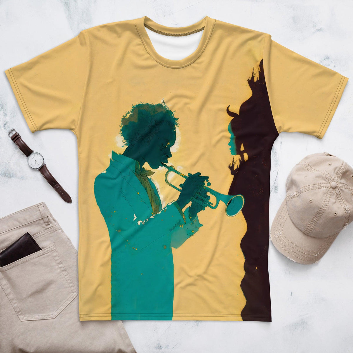 Jazz Saxophone Serenade All-Over Print Men's T-Shirt - Beyond T-shirts